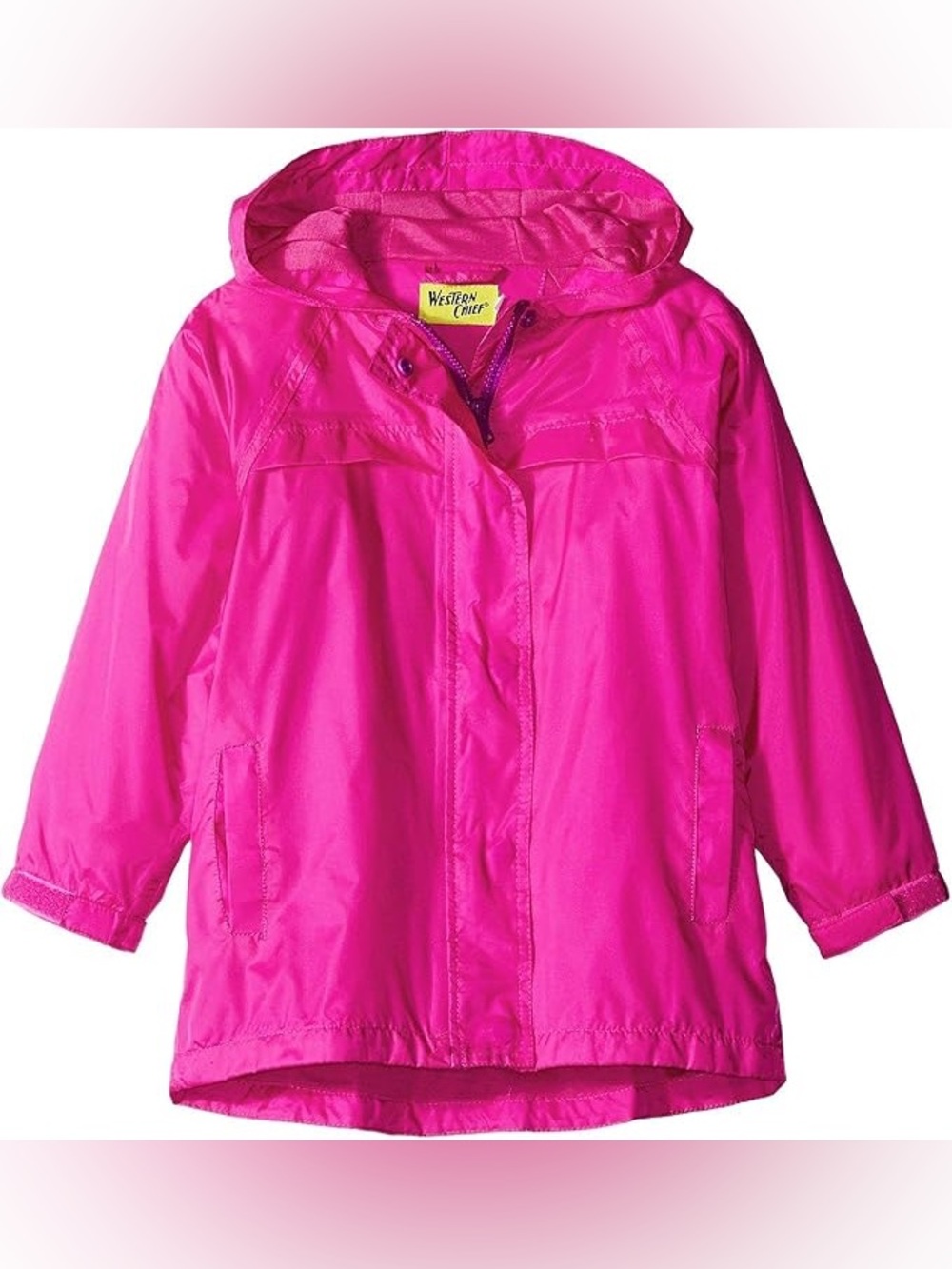 Western Chief Toddler Rain Jacket/ Windbreaker Hot Pink Purple Accents Size 4T